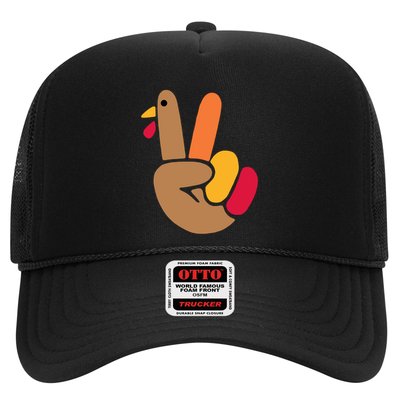 Peace Hand Turkey Design For Ugly Thanksgiving Sweater Idea Gift Trucker Hat
