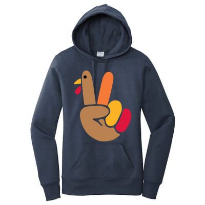 Peace Hand Turkey Design For Ugly Thanksgiving Sweater Idea Gift Women's Pullover Hoodie