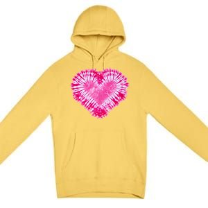 Pink Heart Tie Dye Valentines Day Premium Pullover Hoodie