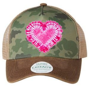 Pink Heart Tie Dye Valentines Day Legacy Tie Dye Trucker Hat