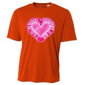 Pink Heart Tie Dye Valentines Day Cooling Performance Crew T-Shirt