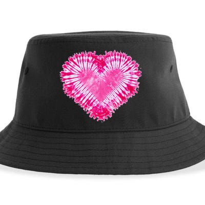 Pink Heart Tie Dye Valentines Day Sustainable Bucket Hat