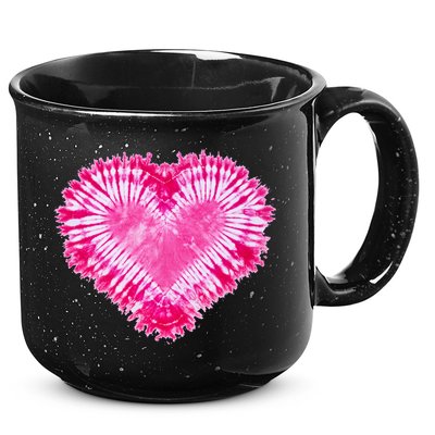 Pink Heart Tie Dye Valentines Day 15oz Campfire Ceramic Mug