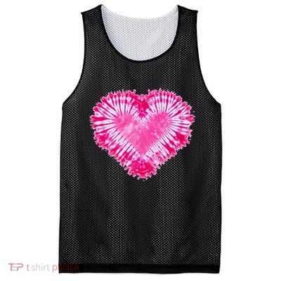 Pink Heart Tie Dye Valentines Day Mesh Reversible Basketball Jersey Tank