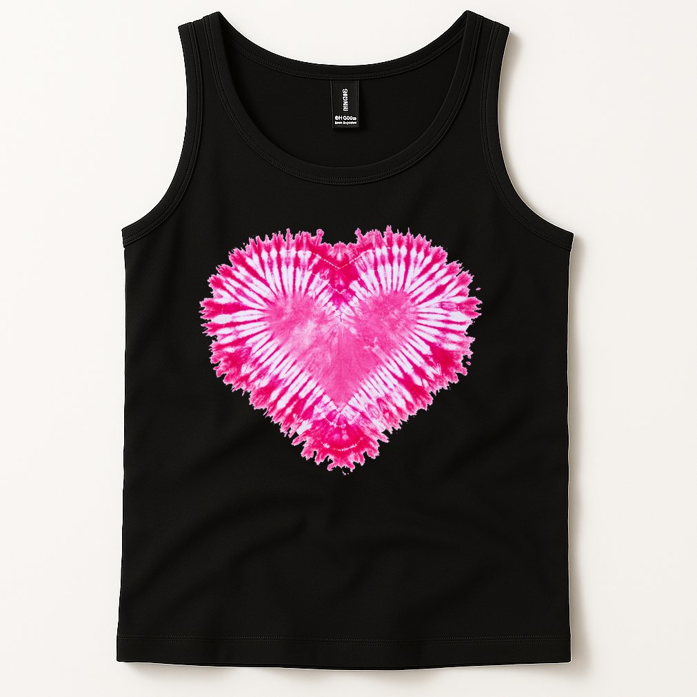 Pink Heart Tie Dye Valentines Day Tank Top