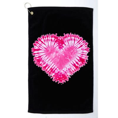 Pink Heart Tie Dye Valentines Day Golf Towel