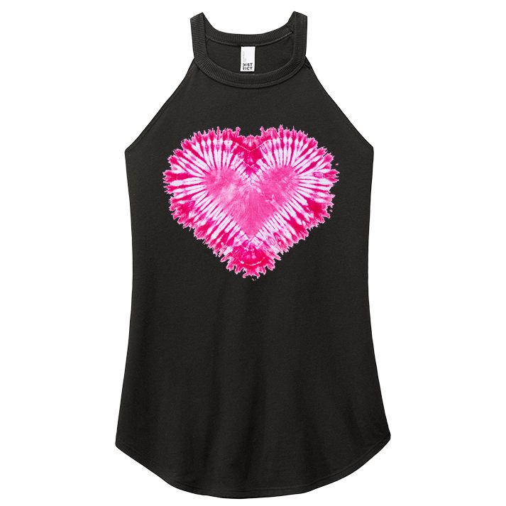 Pink Heart Tie Dye Valentines Day Women's Perfect Tri Rocker Tank