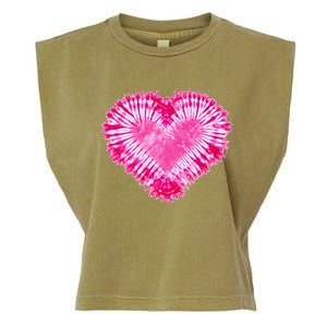 Pink Heart Tie Dye Valentines Day Garment-Dyed Women's Muscle Tee