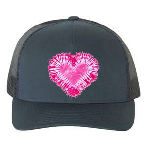 Pink Heart Tie Dye Valentines Day Yupoong Adult 5-Panel Trucker Hat