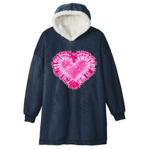 Pink Heart Tie Dye Valentines Day Hooded Wearable Blanket