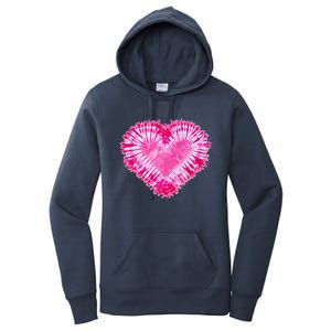 Pink Heart Tie Dye Valentines Day Women's Pullover Hoodie