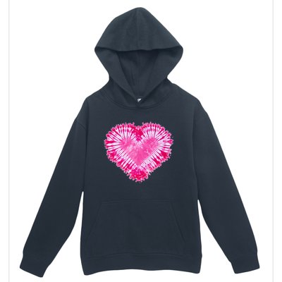 Pink Heart Tie Dye Valentines Day Urban Pullover Hoodie