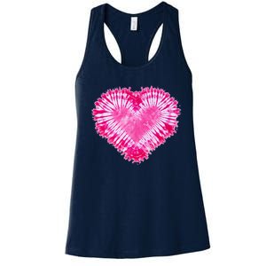 Pink Heart Tie Dye Valentines Day Women's Racerback Tank