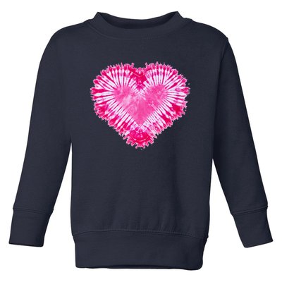 Pink Heart Tie Dye Valentines Day Toddler Sweatshirt