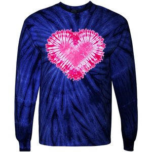 Pink Heart Tie Dye Valentines Day Tie-Dye Long Sleeve Shirt