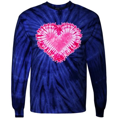 Pink Heart Tie Dye Valentines Day Tie-Dye Long Sleeve Shirt