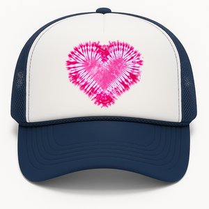 Pink Heart Tie Dye Valentines Day Trucker Hat