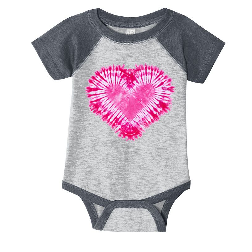 Pink Heart Tie Dye Valentines Day Infant Baby Jersey Bodysuit