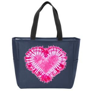 Pink Heart Tie Dye Valentines Day Zip Tote Bag