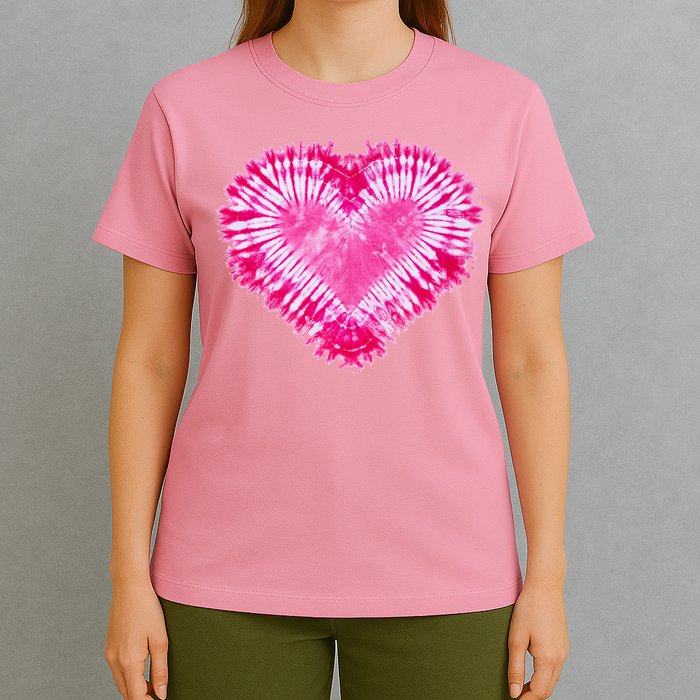Pink Heart Tie Dye Valentines Day T-Shirt