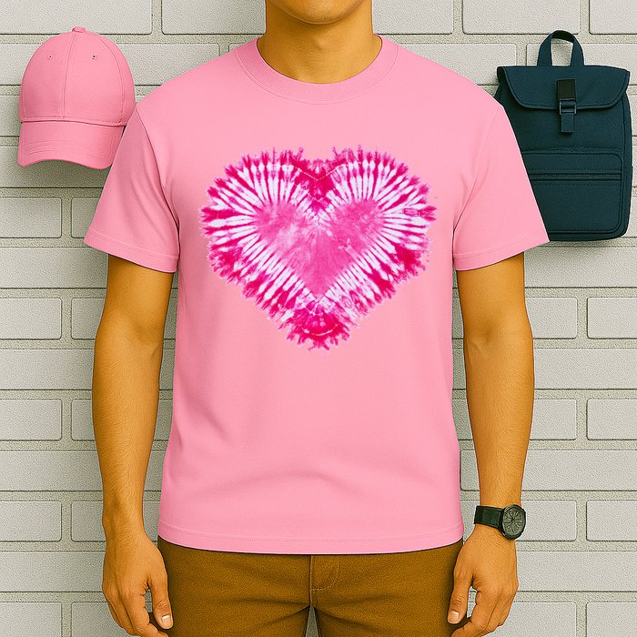 Pink Heart Tie Dye Valentines Day T-Shirt