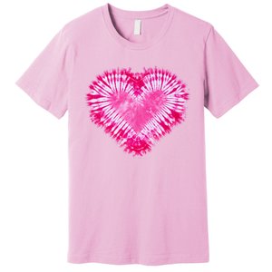 Pink Heart Tie Dye Valentines Day Premium T-Shirt