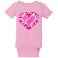 Pink Heart Tie Dye Valentines Day Baby Bodysuit