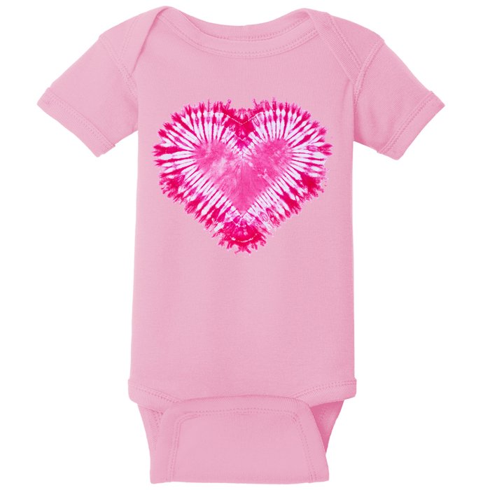 Pink Heart Tie Dye Valentines Day Baby Bodysuit