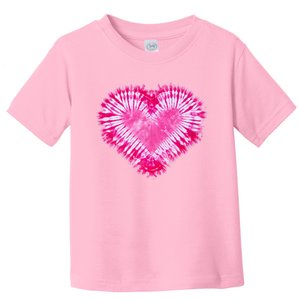 Pink Heart Tie Dye Valentines Day Toddler T-Shirt