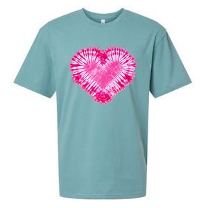 Pink Heart Tie Dye Valentines Day Sueded Cloud Jersey T-Shirt