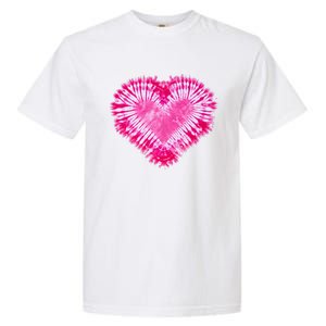 Pink Heart Tie Dye Valentines Day Garment-Dyed Heavyweight T-Shirt