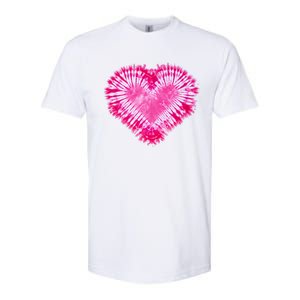 Pink Heart Tie Dye Valentines Day Softstyle CVC T-Shirt