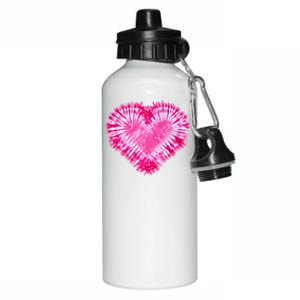 Pink Heart Tie Dye Valentines Day Aluminum Water Bottle