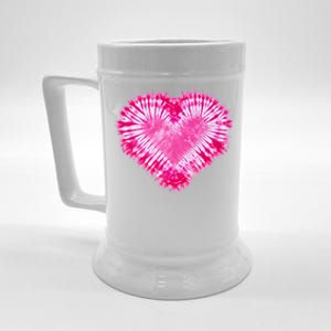 Pink Heart Tie Dye Valentines Day Beer Stein