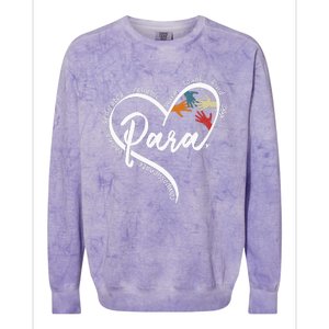 Para Heart Teacher Paraprofessional Paraeducator Colorblast Crewneck Sweatshirt