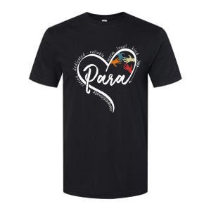 Para Heart Teacher Paraprofessional Paraeducator Softstyle CVC T-Shirt