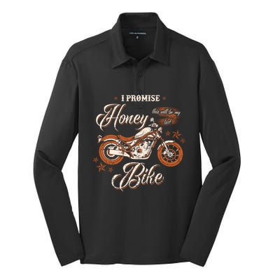 Promise Honey This Will Be My Last Bike Wife Husband Biker Cute Gift Silk Touch Performance Long Sleeve Polo