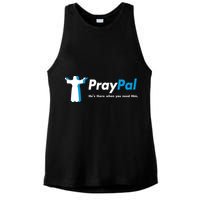 PrayPal He's There When You Need Him Ladies PosiCharge Tri-Blend Wicking Tank