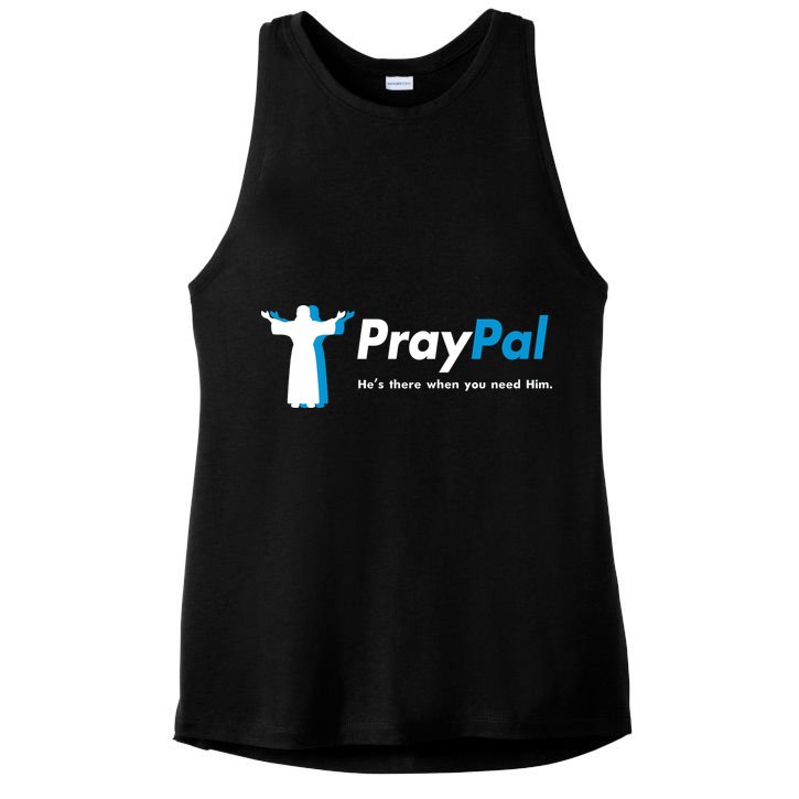 PrayPal He's There When You Need Him Ladies PosiCharge Tri-Blend Wicking Tank