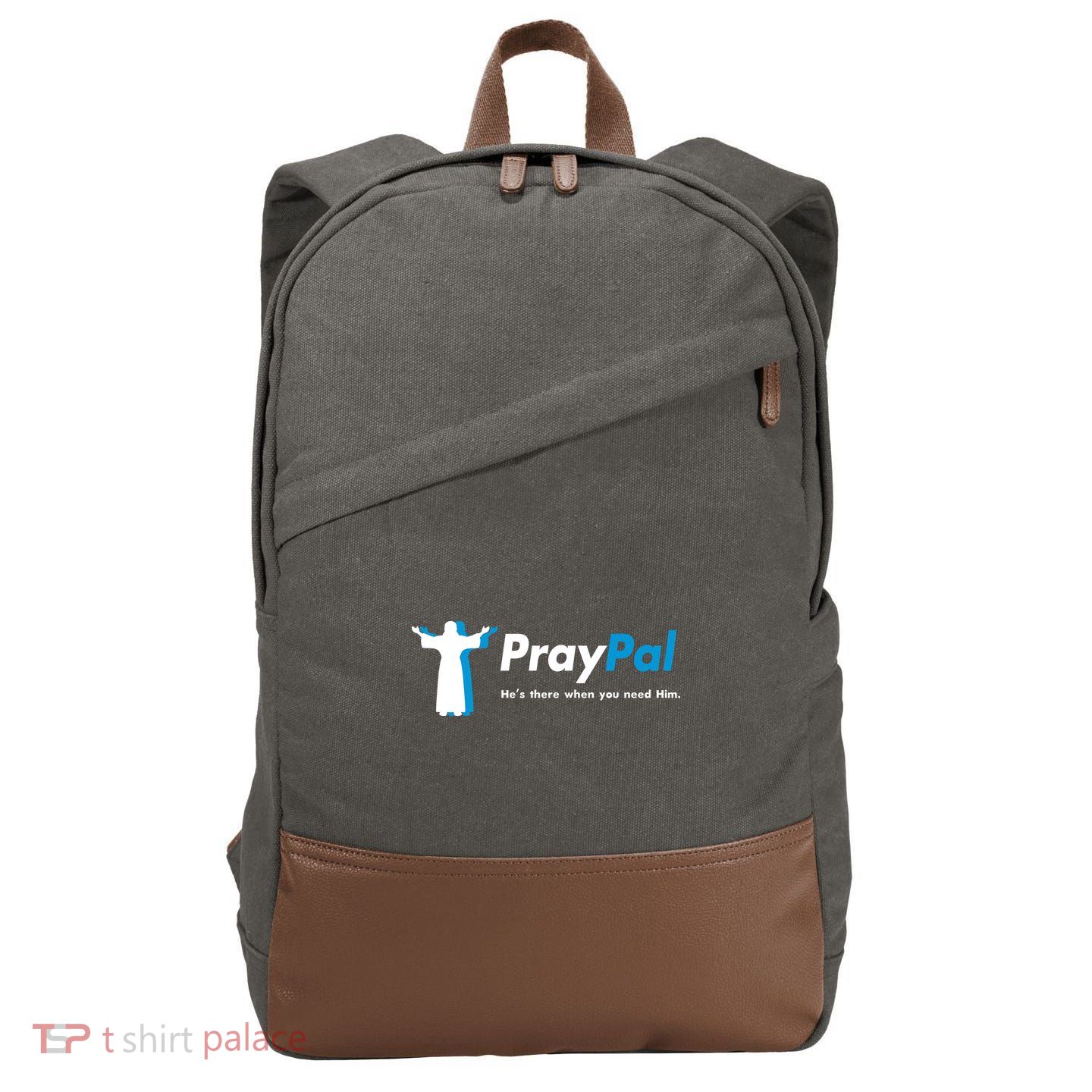 PrayPal He's There When You Need Him Cotton Canvas Backpack