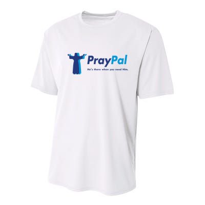 PrayPal He's There When You Need Him Youth Performance Sprint T-Shirt