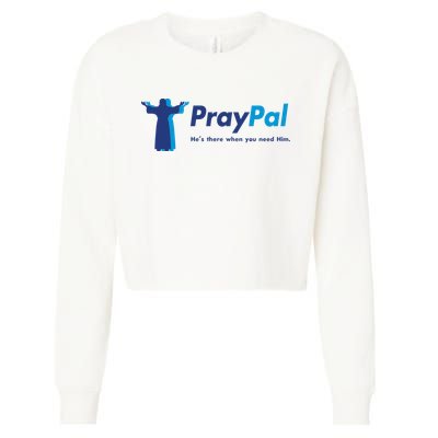 PrayPal He's There When You Need Him Cropped Pullover Crew