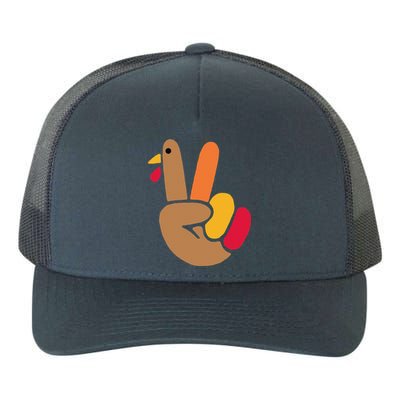 Peace Hand Turkey Design For Ugly Thanksgiving Funny Idea Funny Yupoong Adult 5-Panel Trucker Hat