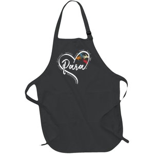 Para Heart Teacher Paraprofessional Paraeducator Full-Length Apron With Pockets