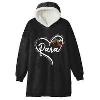 Para Heart Teacher Paraprofessional Paraeducator Hooded Wearable Blanket