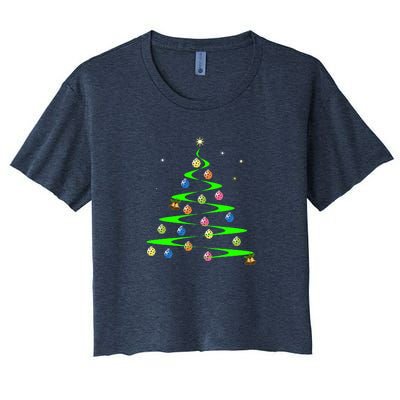 Pickleball Holiday Tree | Pickleball Tree | Pickleball Holiday Gift | Great Women's Crop Top Tee