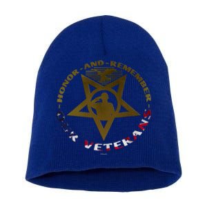 Public Holiday To Honor And Remember Our Veterans Medal Gift Short Acrylic Beanie