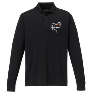 Para Heart Teacher Paraprofessional Paraeducator Performance Long Sleeve Polo