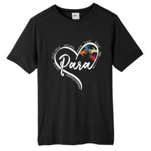 Para Heart Teacher Paraprofessional Paraeducator Tall Fusion ChromaSoft Performance T-Shirt