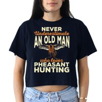 Pheasant Hunting Upland Bird Hunting Women's Crop Top Tee